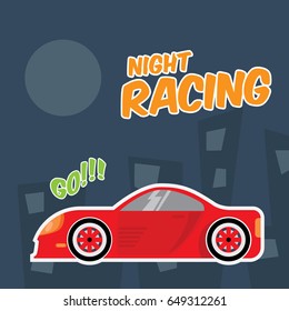 car racing in the city cartoon vector illustration vector