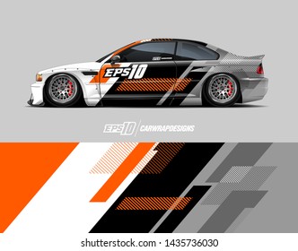 Car racing decal design concept.  Abstract grunge background for wrap vehicles, race cars, cargo vans, pickup trucks and livery.