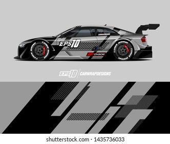 Car racing decal design concept.  Abstract grunge background for wrap vehicles, race cars, cargo vans, pickup trucks and livery.