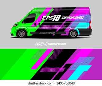 Car racing decal design concept.  Abstract grunge background for wrap vehicles, race cars, cargo vans, pickup trucks and livery.