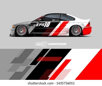 Car racing decal design concept.  Abstract grunge background for wrap vehicles, race cars, cargo vans, pickup trucks and livery.