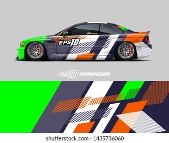 Car racing decal design concept.  Abstract grunge background for wrap vehicles, race cars, cargo vans, pickup trucks and livery.
