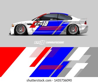 Car racing decal design concept.  Abstract grunge background for wrap vehicles, race cars, cargo vans, pickup trucks and livery.
