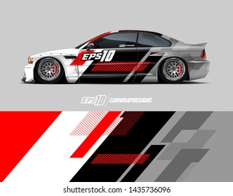 Car racing decal design concept.  Abstract grunge background for wrap vehicles, race cars, cargo vans, pickup trucks and livery.
