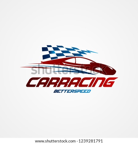 Car racing design logo template. Sport competition concept. Vector illustration