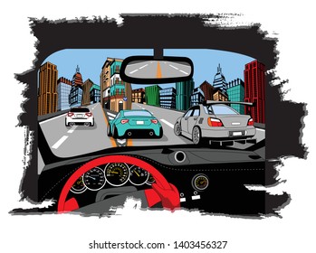 Car racing design vector art