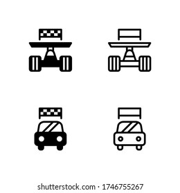 Car Racing Finish Line Way Icon, Logo, Vector