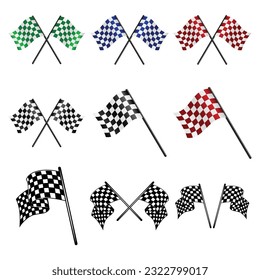 car racing flag , checkered flag isolated on a white background