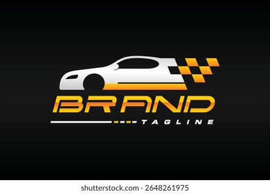 the car racing flag logo