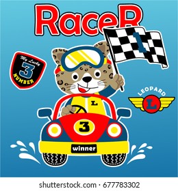 Car Racing Happy Racer Vector Cartoon: vetor stock (livre de direitos ...