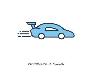 car racing icon. icon related to speed, race. suitable for web site, app, user interfaces, printable etc. Flat line icon style. Simple vector design editable