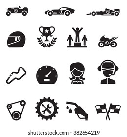 Car Racing Icon Set