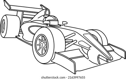 Car Racing Line Vector Illustration Isolated Stock Vector (Royalty Free ...