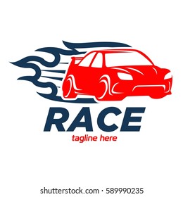 Car Racing Logo Template - stock vector