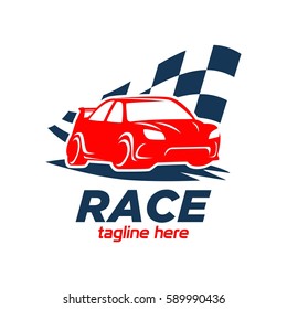 Car Racing Logo Template - stock vector