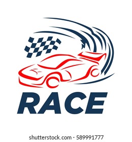 Car Racing Logo Template - stock vector