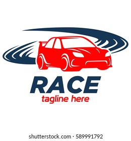 Car Racing Logo Template - stock vector