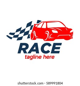 Car Racing Logo Template - stock vector