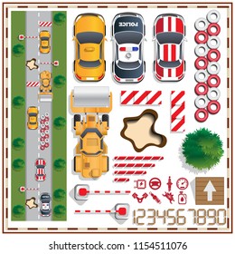 Car Racing. A set of user interface elements.Vector illustration.