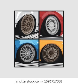 Car Racing Sport Wheels Illustration