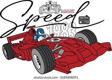 Diseño gráfico de Ilustración vectorial de carreras de coches