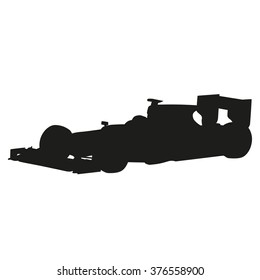 Car racing, vector isolated silhouette
