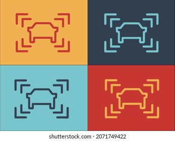 Radarlogo, einfaches Flachsymbol für Fahrzeuge, Radar, Auto