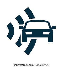 Car And Radar Security Icon