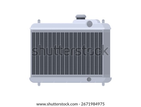 Car radiator. Car engine cooling radiator stock illustration
