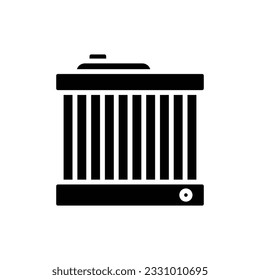 Ilustración del vector de iconos llenos del radiador del coche