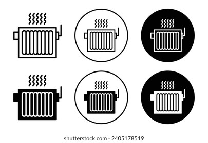 car Radiator icon. automobile vehicle cooling system to prevent overheating and maintain temperature or engine symbol set vector. industrial heat coolant or air radiator sign logo