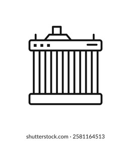 Car radiator Icon Flat simple outline