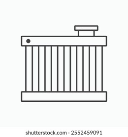 Car radiator icon set in blackthin line style.