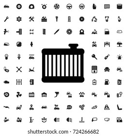 Car radiator icon. set of filled car service icons.