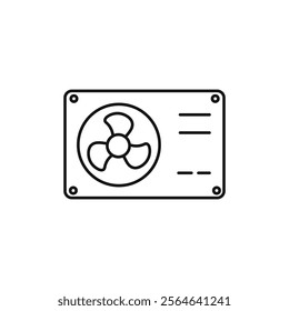 Car radiator Icon Simple thin line flat symbol