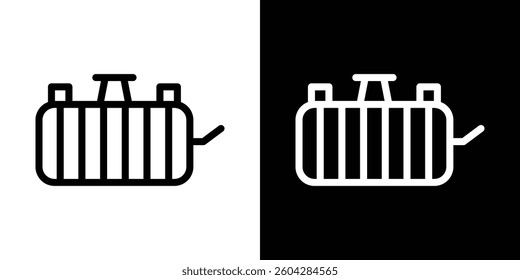 Car radiator icons vectors set in stroke line style.