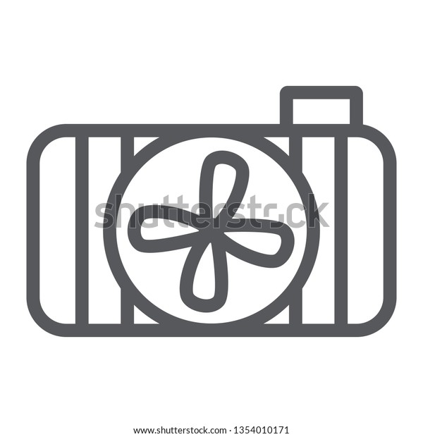 Car radiator line icon, auto and part, cooling system\
sign, vector graphics, a linear pattern on a white background, eps\
10.