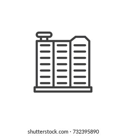 Car radiator line icon, outline vector sign, linear style pictogram isolated on white. Symbol, logo illustration. Editable stroke
