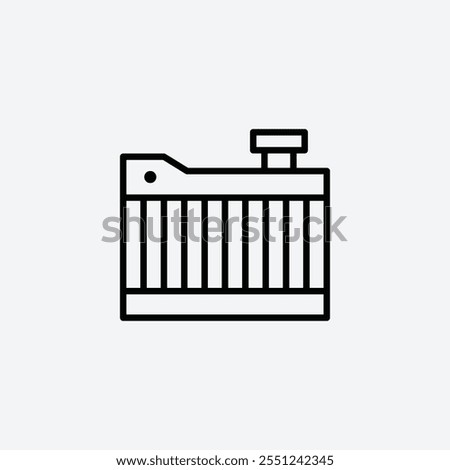Car radiator thin liner icon isolated.