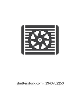 Car radiator vector icon. filled flat sign for mobile concept and web design. Radiator cooling system glyph icon. Symbol, logo illustration. Pixel perfect vector graphics