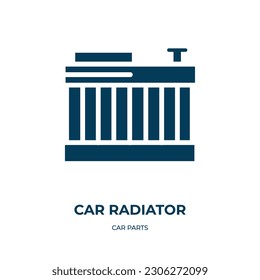 car radiator vector icon. car radiator, car, radiator filled icons from flat car parts concept. Isolated black glyph icon, vector illustration symbol element for web design and mobile apps