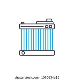 Car radiator vector thin line stroke icon. Car radiator outline illustration, linear sign, symbol concept.