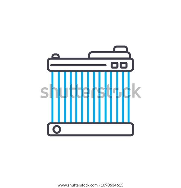 Car radiator\
vector thin line stroke icon. Car radiator outline illustration,\
linear sign, symbol\
concept.