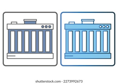 car radiators icon illustration. icon related to car service, car repair. Two tone icon style, lineal color. Simple vector design editable