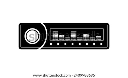 car radio, black isolated silhouette