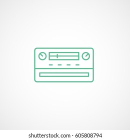 Car Radio Green Line Icon On White Background