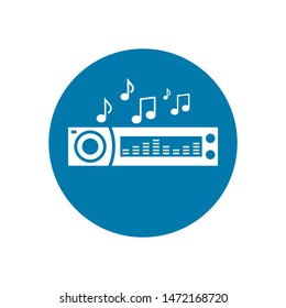 Car Radio Icon. Simple Vector Illustration For Graphic And Web Design.