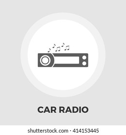 Car radio icon vector. Flat icon isolated on the white background. Editable EPS file. Vector illustration.