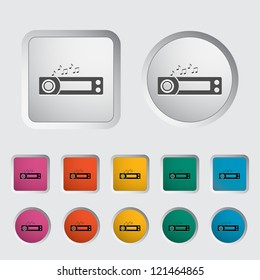 Car Radio Icon. Vector Illustration.