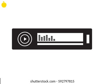 car radio, icon, vector illustration eps10